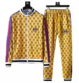 jogging gucci luxe pour homme gg jersey zip jacket with web printed jaune